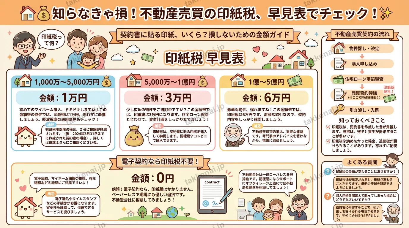 印紙税の金額早見表