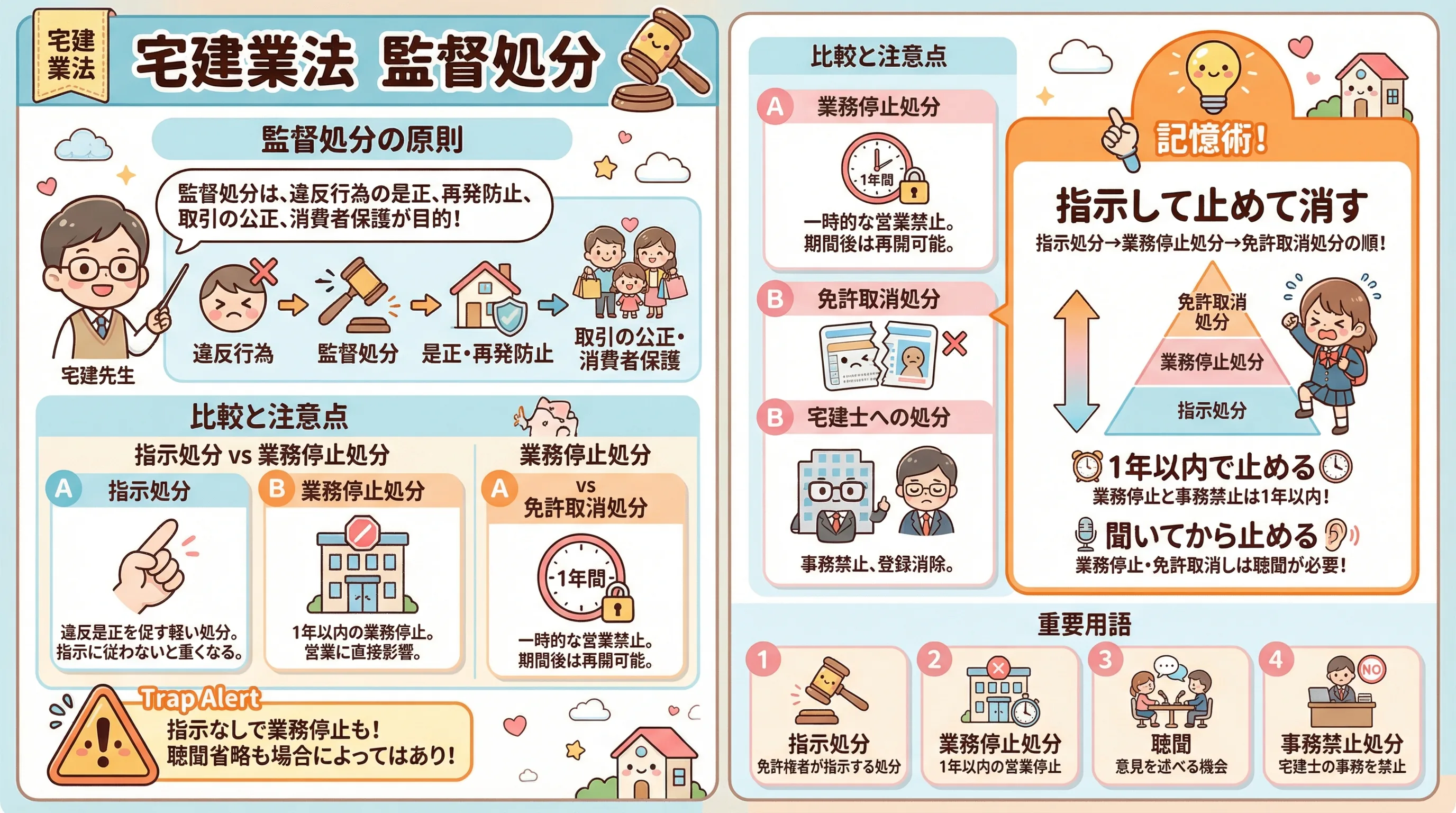 監督処分のインフォグラフィック｜宅建業法