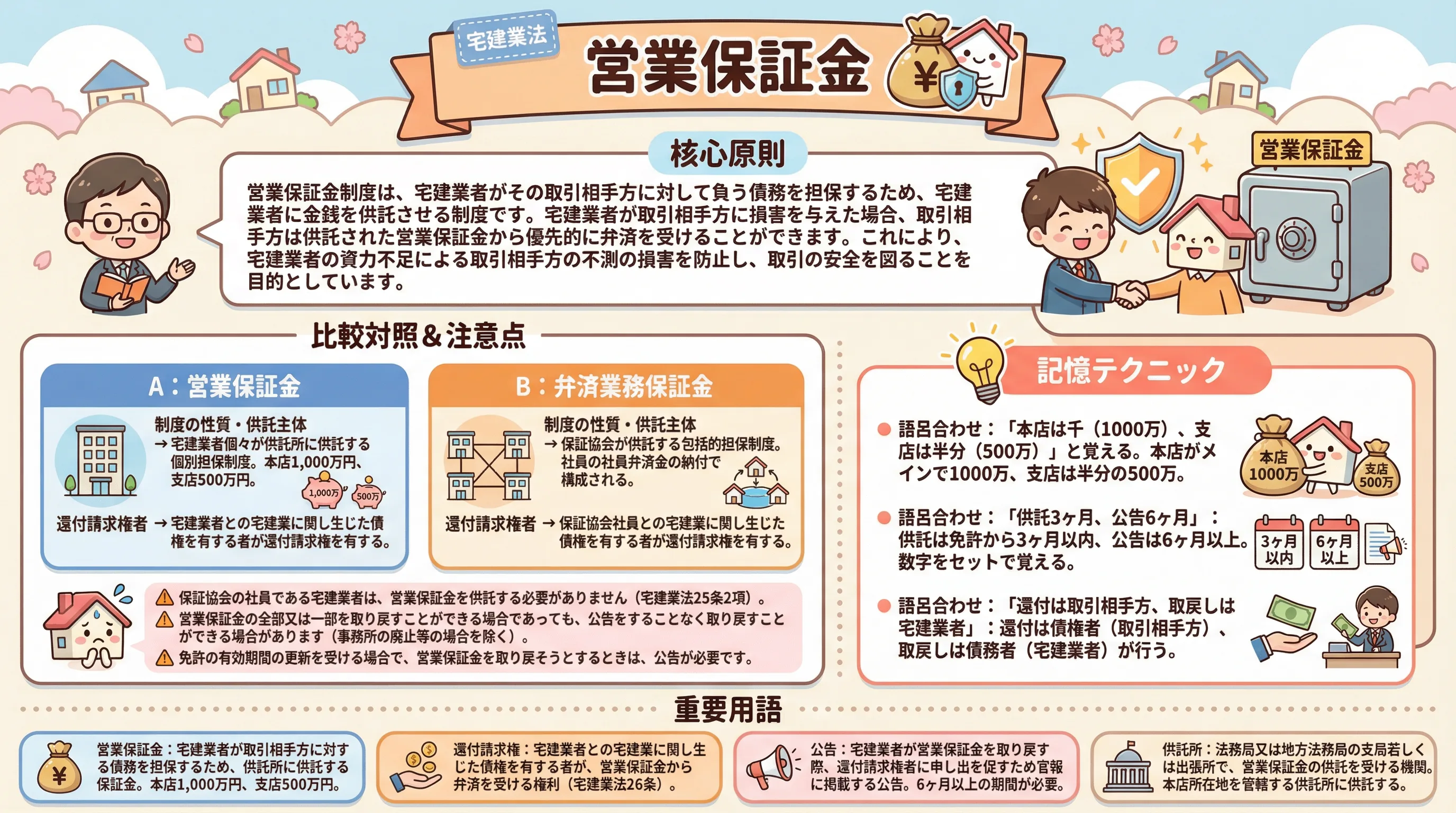 営業保証金のインフォグラフィック｜宅建業法