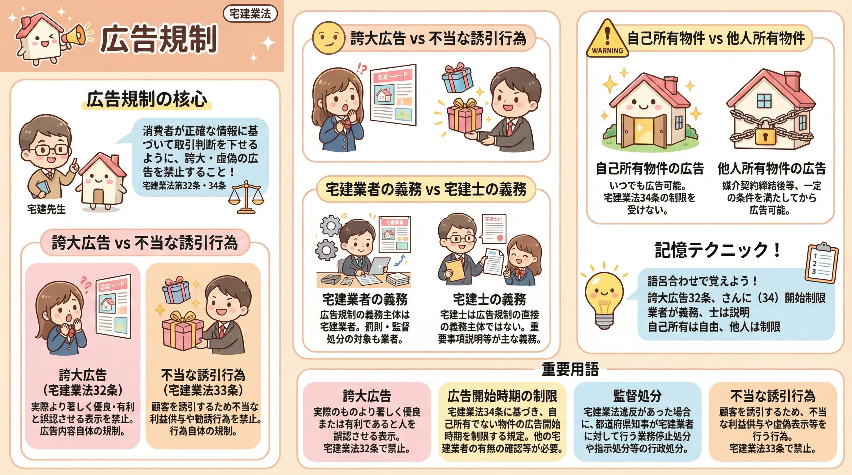 広告規制のインフォグラフィック｜宅建業法