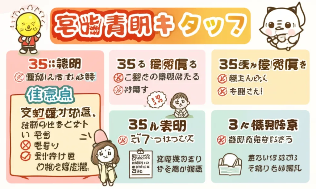 35条書面（重要事項説明）のインフォグラフィック｜宅建業法