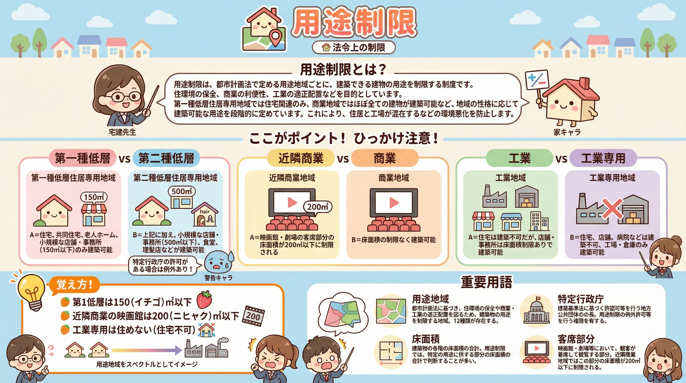 用途制限のインフォグラフィック｜法令上の制限