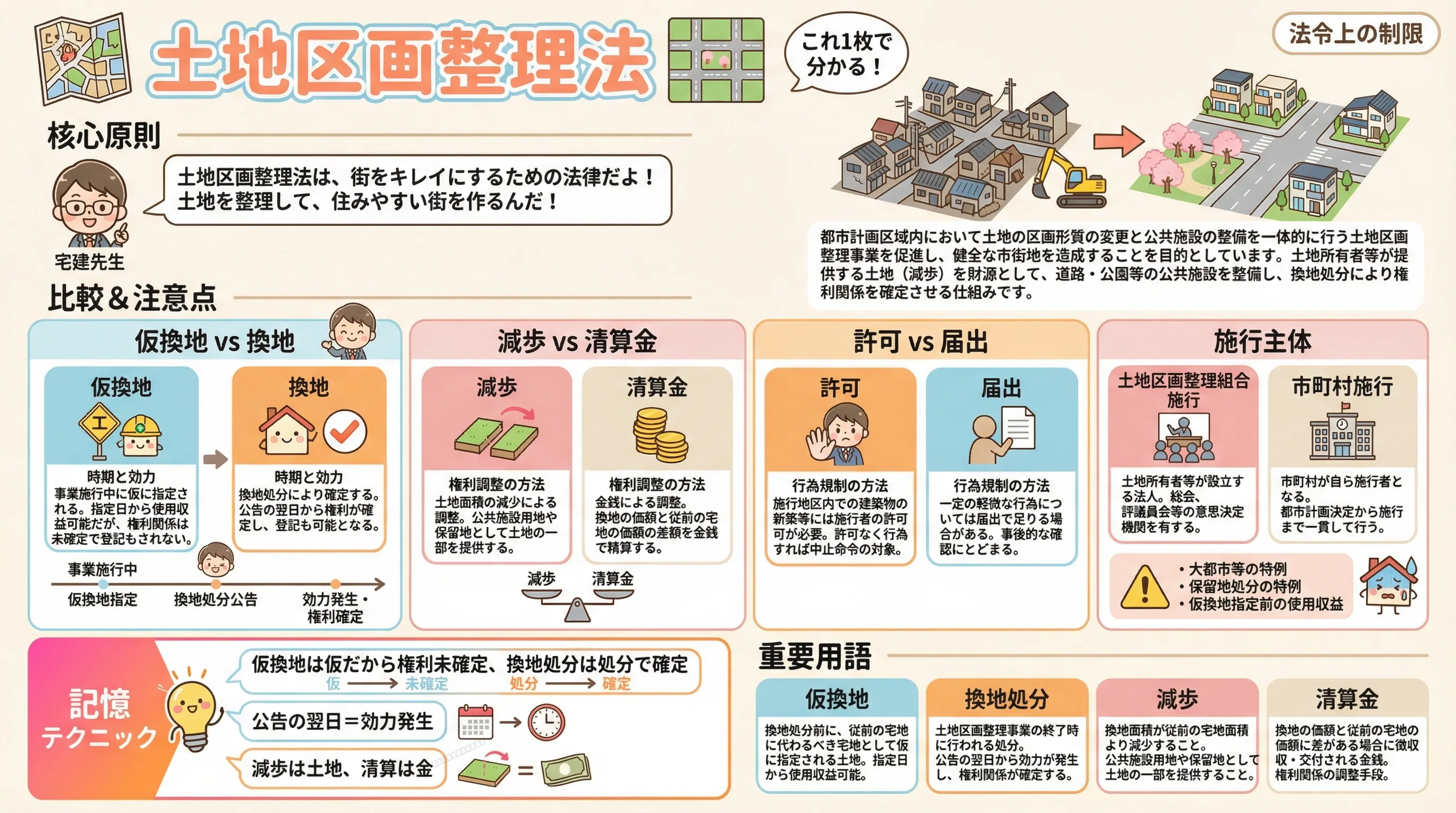 土地区画整理法のインフォグラフィック｜法令上の制限