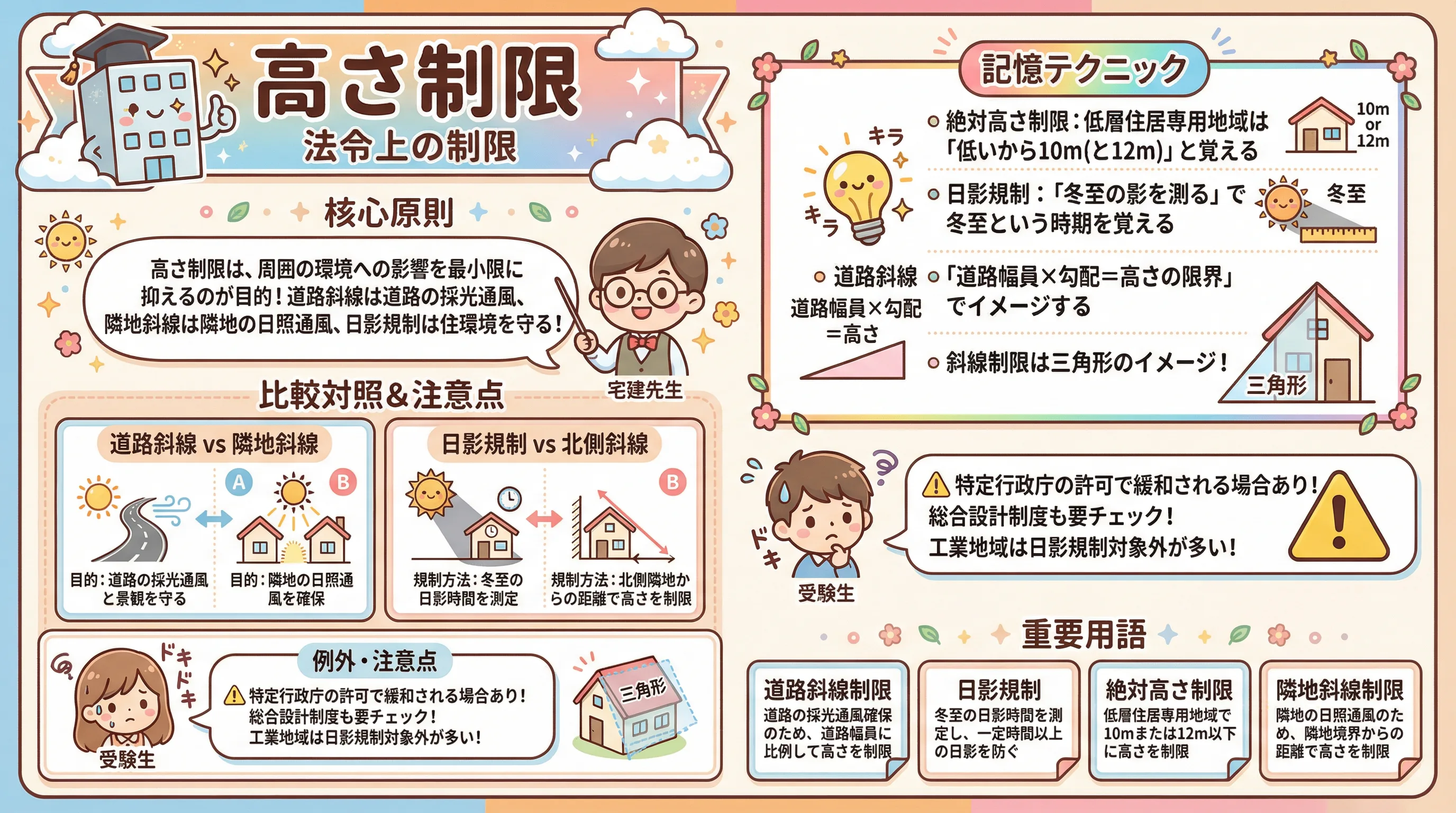 高さ制限のインフォグラフィック｜法令上の制限