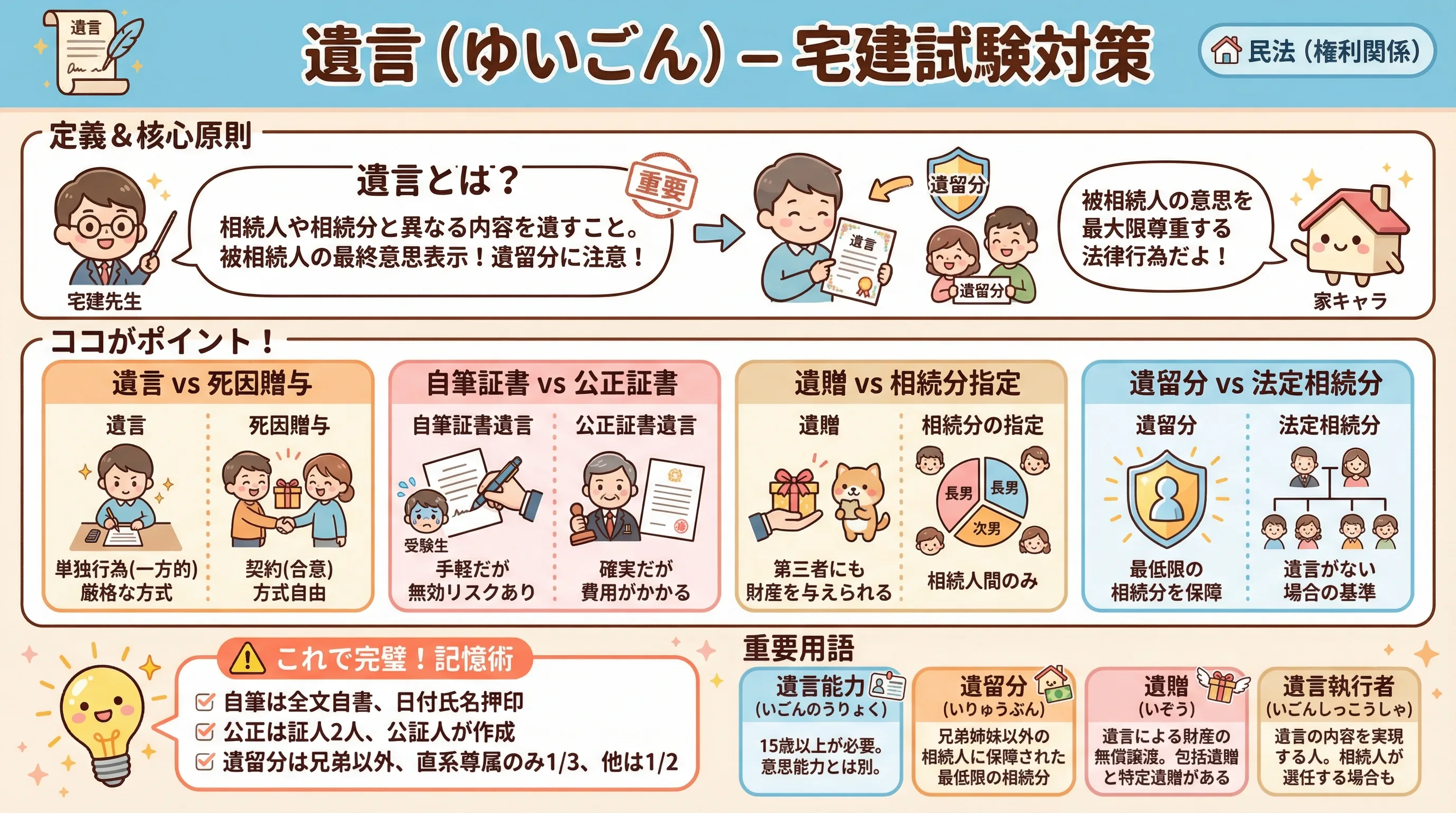 遺言のインフォグラフィック｜民法（権利関係）