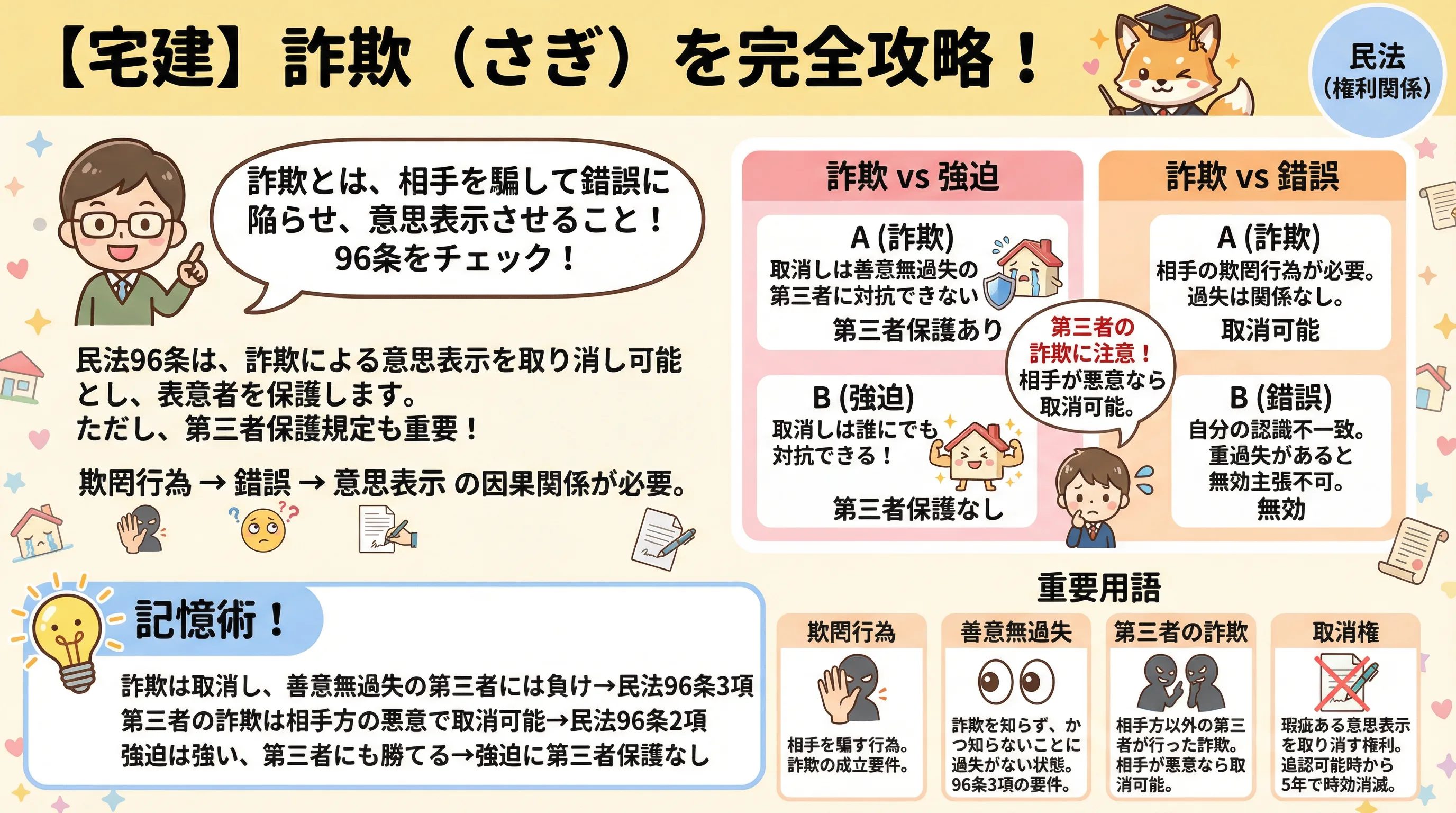 詐欺のインフォグラフィック｜民法（権利関係）