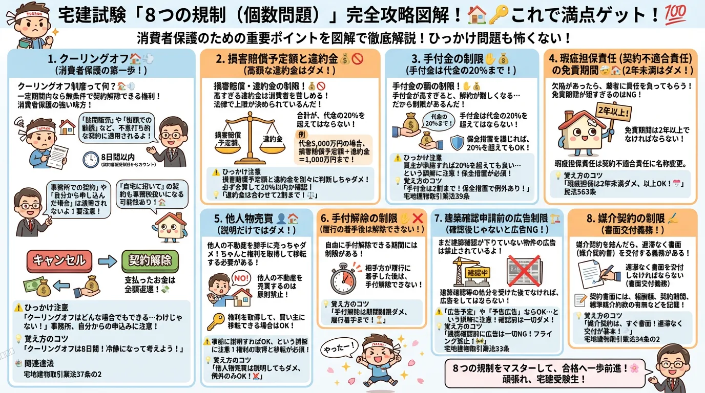 ８つの規制（個数問題）の完全図解の図解｜宅建業法