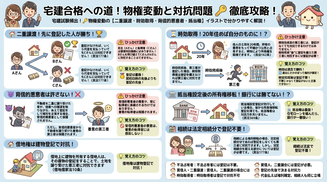 物権変動と対抗問題の完全図解の図解｜民法（権利関係）