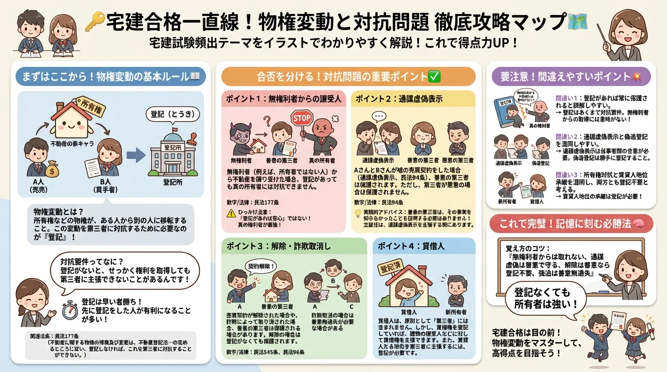 物権の移転と対抗問題の完全図解の図解｜民法（権利関係）