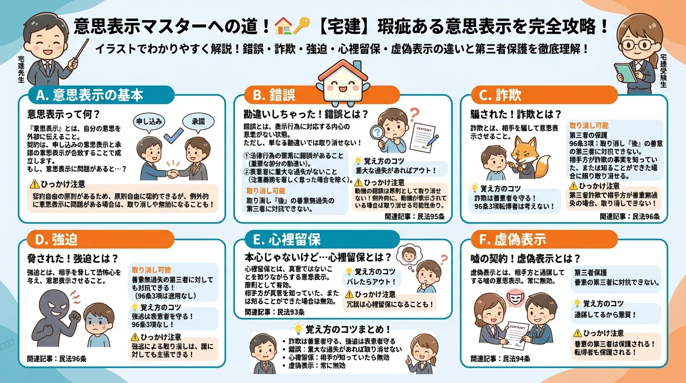 意思表示の完全図解の図解｜民法（権利関係）