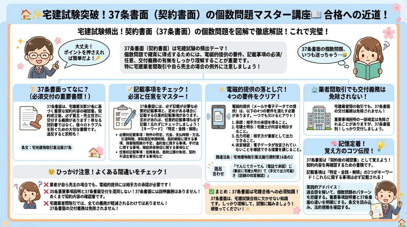契約書面（37条書面）（個数問題）の完全図解の図解｜宅建業法