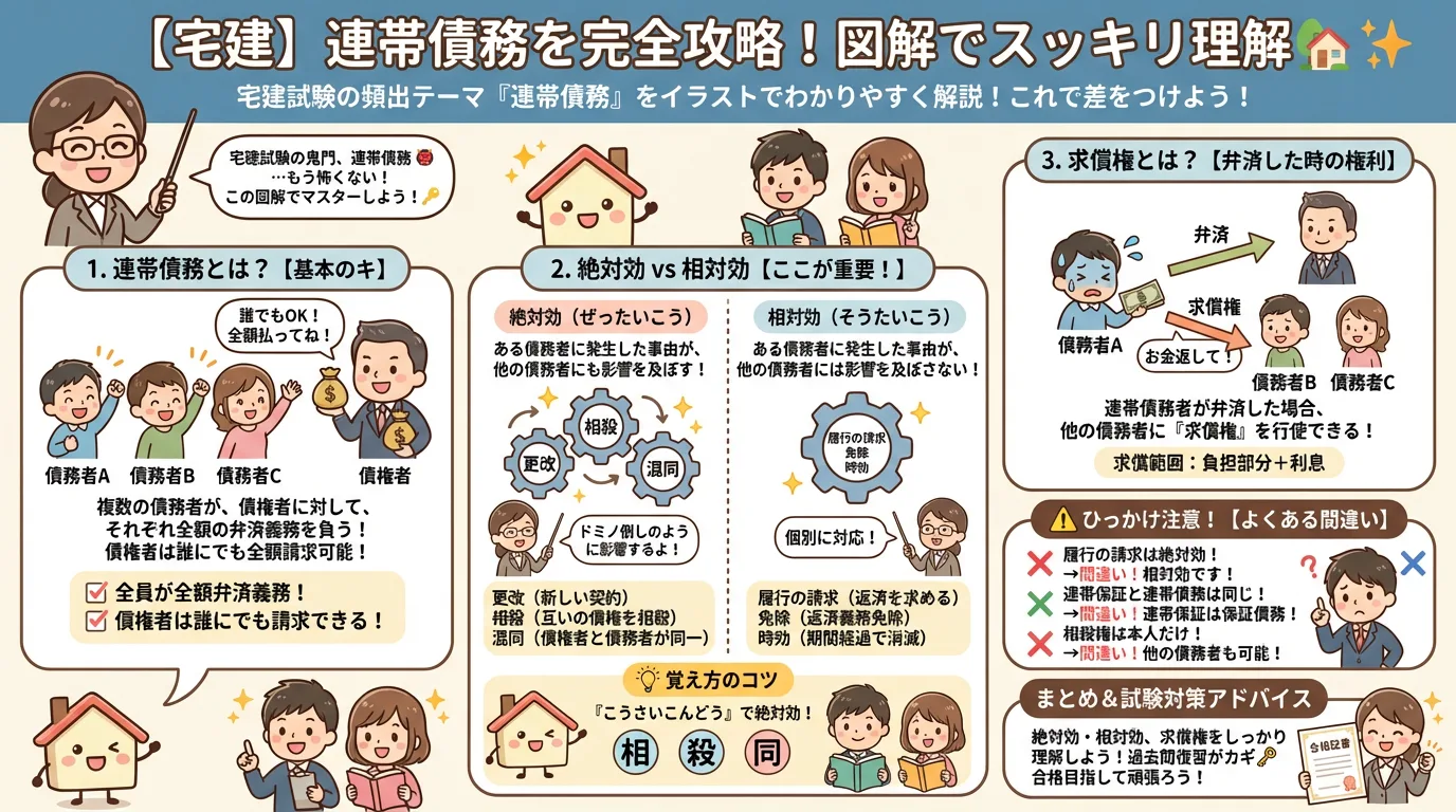 連帯債務の完全図解の図解｜民法（権利関係）